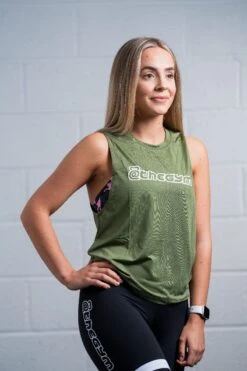 @theGym Ladies Tank Vest - Military Green -The Gym Revolution Shop at the gym 2020 00104