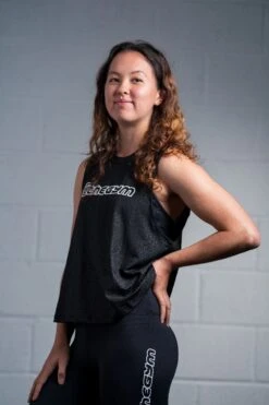 @theGym Ladies Tank Vest - Black-Leopard -The Gym Revolution Shop at the gym 2020 00557
