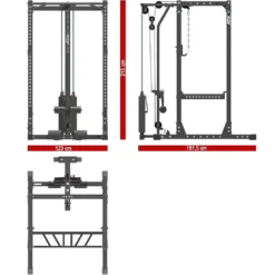 ATX Power Rack PRX-720 + LTO-650 Stack-Weight Lat Pulldown -The Gym Revolution Shop atx prx 720 lto 650 sw dim