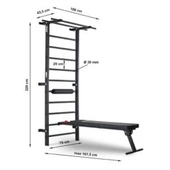 ATX Swiss Wall Bar Gym With Bench - WBG-500 -The Gym Revolution Shop atx wbg 500 ma kizze neu