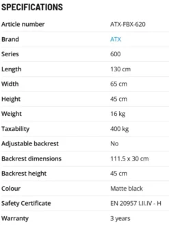 ATX Flat Bench FBX-620 -The Gym Revolution Shop fbx 620 specs