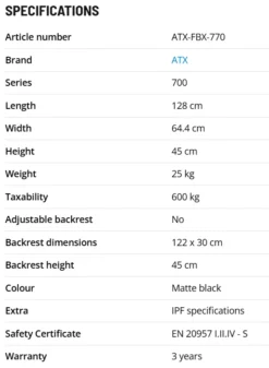 ATX Flat Bench FBX-770 15 ATX Flat Bench FBX-770 -The Gym Revolution Shop fbx 770 spec