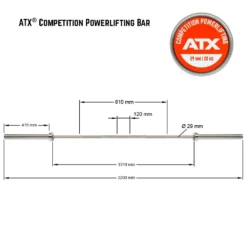 ATX Competition Powerlifting Bar 10 ATX Competition Powerlifting Bar -The Gym Revolution Shop lh 50 atx cpl skizze