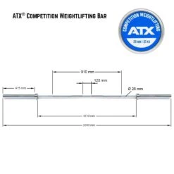 ATX Competition Weightlifting Bar CWL 10 ATX Competition Weightlifting Bar CWL -The Gym Revolution Shop lh 50 atx cwl skizze