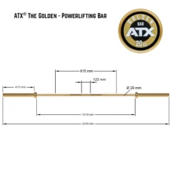 ATX Gold Bar (Powerlifting) -The Gym Revolution Shop lh 50 atx gold 05